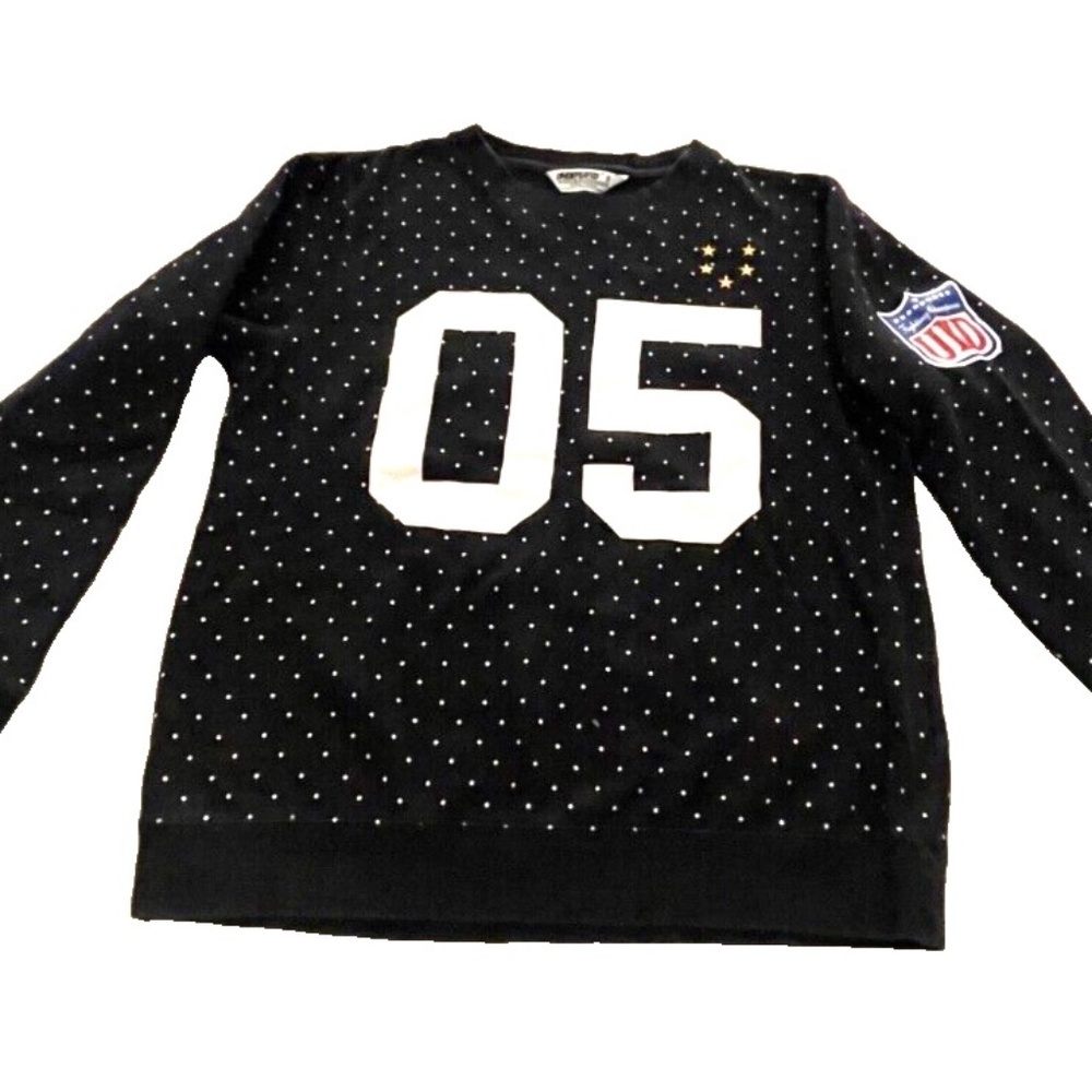 Undefeated "Ruthless" Women's Crew Neck Sweatshirt; Black w/‎ Polka Dots; Size S